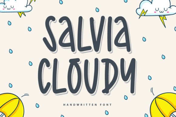 Salvia Cloudy: A Playful Handwritten Font for Crafters and Product Designers